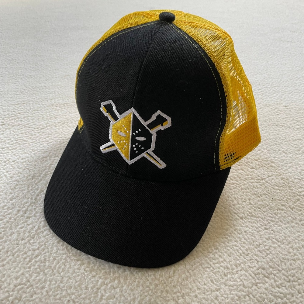 Wheeling Nailers Hockey WV Trucker Hat Black Yellow Embroidered Logo‎ Snapback